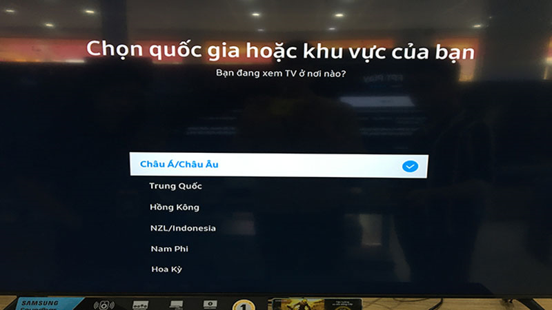 Chọn quốc gia và khu vực